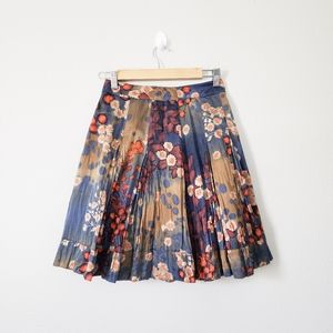 Jigsaw Floral Skirt Size 8 Silk-Cotton Blend